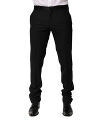 Black Wool Tapered Formal Men Dress Pants