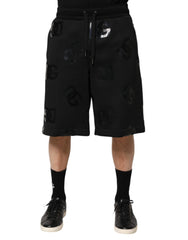 Black Logo Cotton Bermuda Sweatshorts Shorts