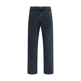 Black Cotton Straight-Leg Jeans