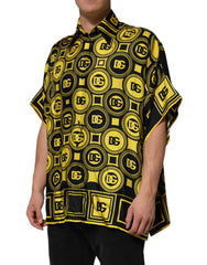 Yellow Silk Silver DG Logo Geometric T-shirt