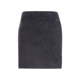 Gray Cotton Mini Skirt