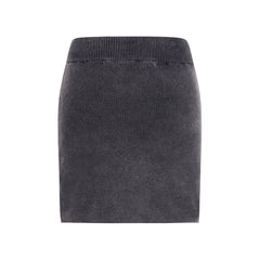 Gray Cotton Mini Skirt