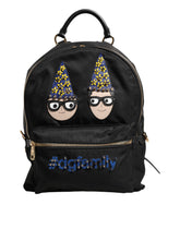Black Nylon #DGFAMILY VULCANO Embellished Backpack Bag