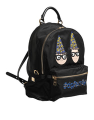 Black Nylon #DGFAMILY VULCANO Embellished Backpack Bag