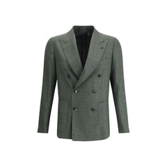 Bicolor Fleece Wool Blazer