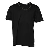 Black Chain Necklace Cotton Crewneck T-shirt
