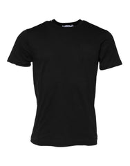 Black Cotton Crew Neck Short Sleeves T-Shirt