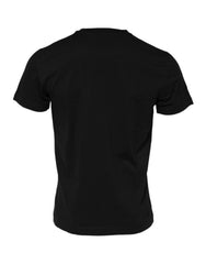Black Cotton Crew Neck Short Sleeves T-Shirt