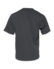 Gray Logo Graphic Cotton Crew Neck T-Shirt