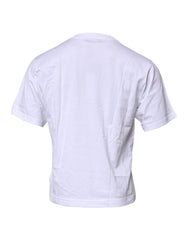 White Logo Crew Neck Short Sleeves T-Shirt
