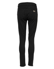 Black Cotton Skinny Mid Waist Denim Jeans