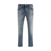 Blue Cotton Slim Fit Jeans