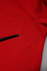 Red Cotton Short Sleeves Crew Neck Top T-shirt