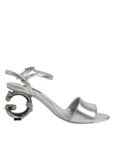 Silver KEIRA Heels Ankle Strap Sandals Shoes