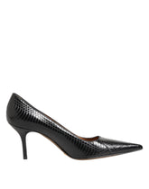 Black Exotic Leather Stiletto Pumps Shoes
