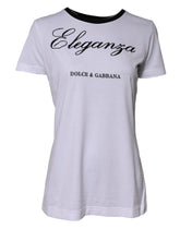 White Eleganza Cotton Crew Neck Tee T-Shirt