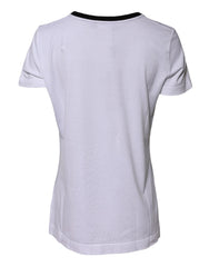 White Eleganza Cotton Crew Neck Tee T-Shirt