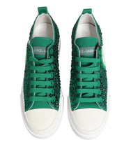 Green Portofino Crystal DG Logo Sneakers Shoes