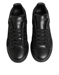 Black Floral Lace Low Top Sneakers Shoes