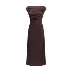 Brown Silk Cocktail Dress