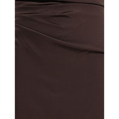 Brown Silk Cocktail Dress