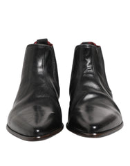 Black Chelsea Slip On Men Ankle Boots Shoes