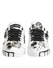 White Portofino Crystal Sneakers Shoes