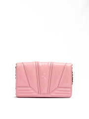 Pink GT patent leather bag with chain