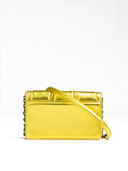 Metal Yellow GT patent leather bag with chain