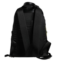 Black Logo Tape Polyamide School Travel Backpack Men Bag