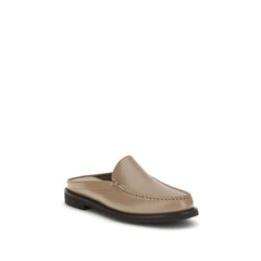 Beige Calf Leather Bos Taurus Mules