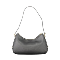 Black Polyurethane Women Shoulder Bag