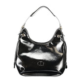 Black Polyurethane Women Hobo Bag
