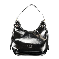 Black Polyurethane Women Hobo Bag