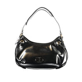 Black Polyurethane Women Hobo Bag