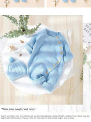 Babies' Knit Jumpsuit Male And Female Baby Sweater