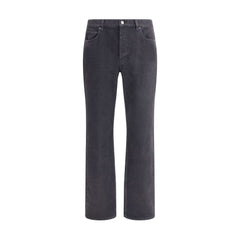 Black Cotton Straight-Leg Jeans