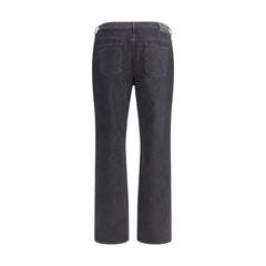 Black Cotton Straight-Leg Jeans
