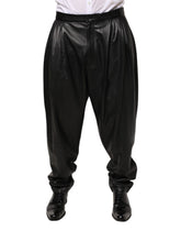 Black Lamb Leather Trousers Men Pants