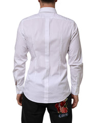 White Cotton GOLD Long Sleeves Formal Men Shirt