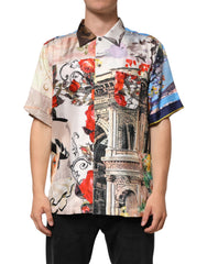 Multicolor Printed Casual Short Sleeve Shirt