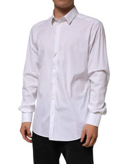 White Cotton GOLD Long Sleeves Formal Shirt