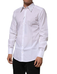 White Cotton Slim Fit Dress Formal Men Shirt