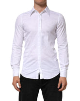 White Cotton MARTINI Paisley Jacquard Shirt