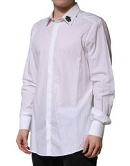 White Cotton Crown Collar GOLD Formal Shirt
