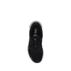 Black Polyester Athletic Sneakers