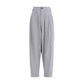 Gray Polyester Casual Pants