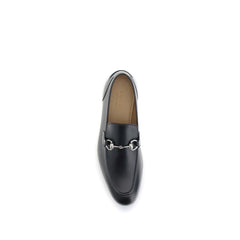 Black Calf Leather Bos Taurus Slip-On Loafers