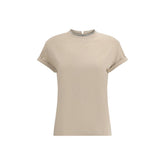 Beige Elastane T-Shirt