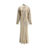 Gold Viscose Casual Dress